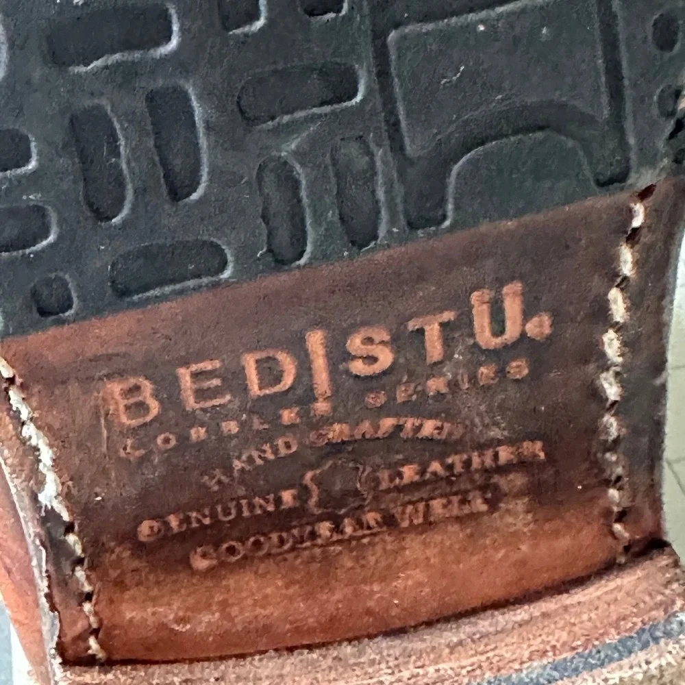 Bed Stu SZ 8 Manchester Tall Boots Brown Leather Distressed Double‎ Zip Buckle